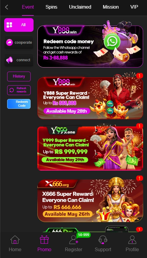 Y888 Game rewards