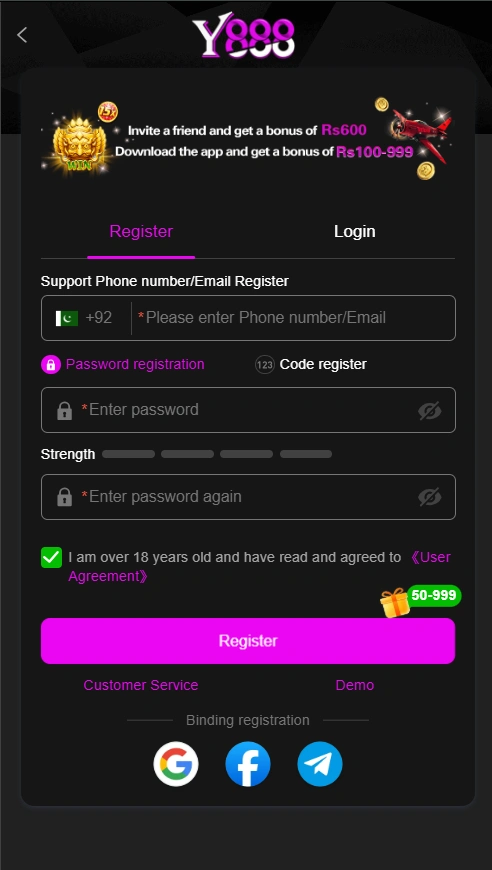 Y888 Game login